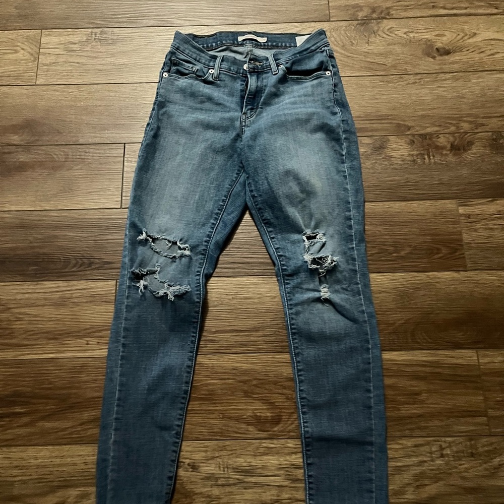 Levi's Women's Distressed Skinny Jeans - Blue
